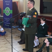 Sergeant Wayne Eastwood speaking about the care of the National Flag