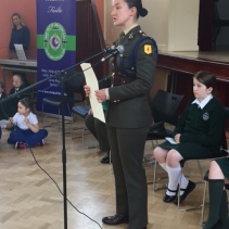 Lieutenant Deirdre Fahy reading the 1916 Proclamation